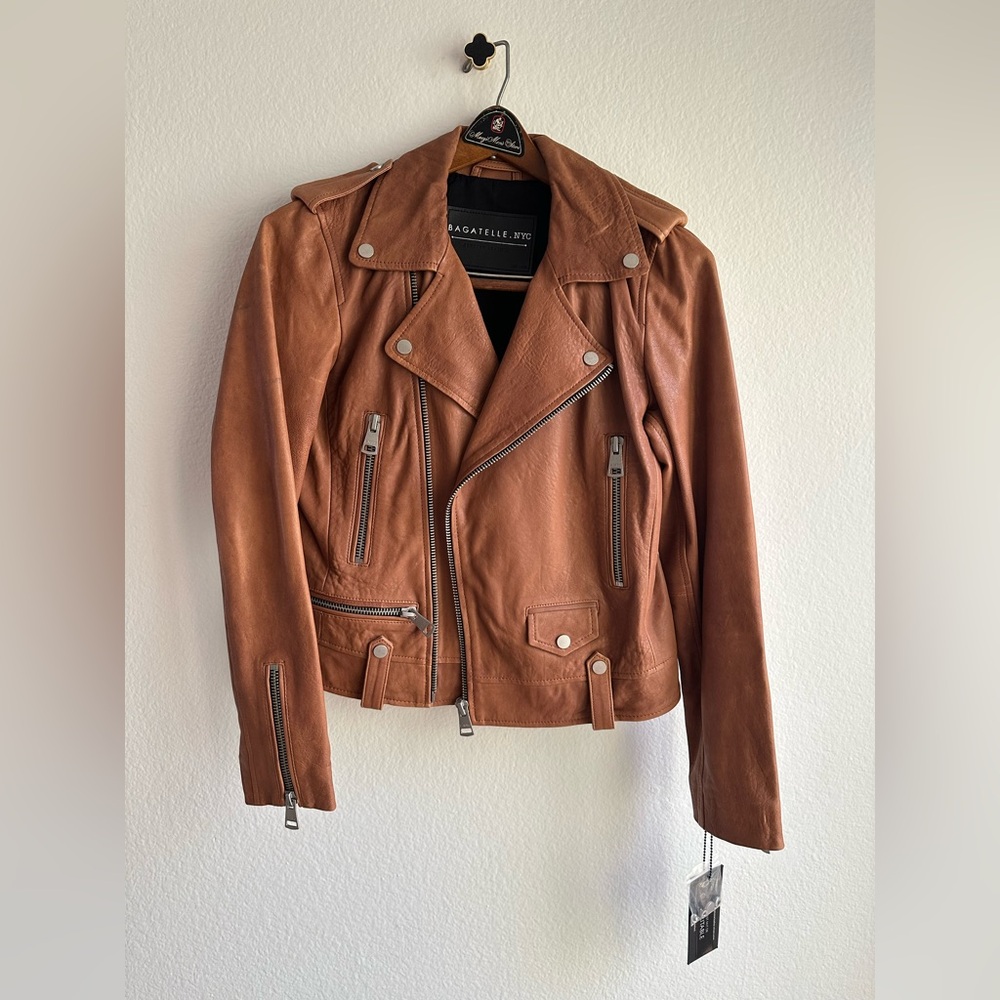 NWT Bagatelle NYC Leather Moto Jacket Sz P